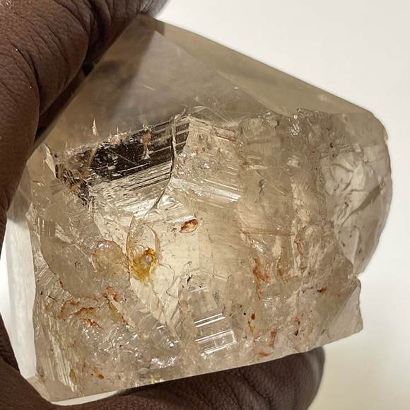 Rare Brazilian Citrine with Golden Rutile partially polished Tower - Picture 14 of 17